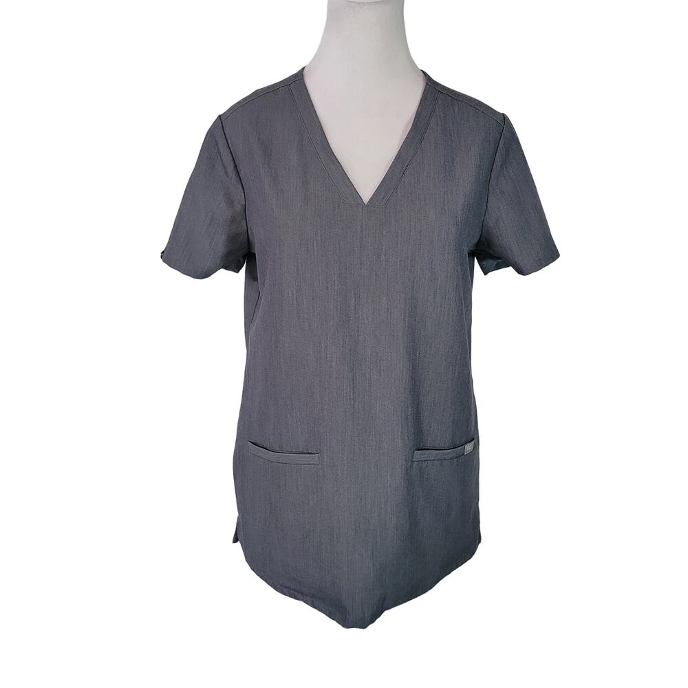 FIGS Size XS Casma Three-Pocket Scrub Top Graphite Gray Dr Nurse RN Hospital